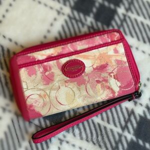 Coach Pink and Cream Wristlet